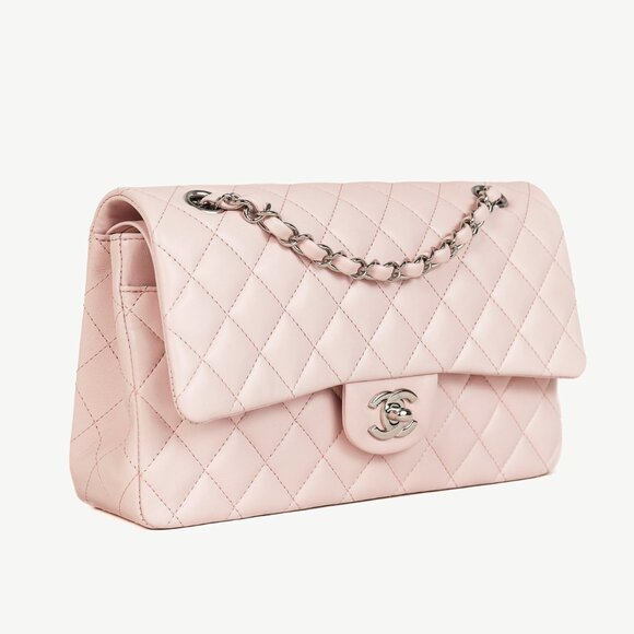 Chanel 18S Light Pink Lambskin Quilted Classic Medium Double Flap - Picture 2 of 16